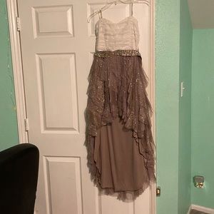 Sleeveless high low glittery dress